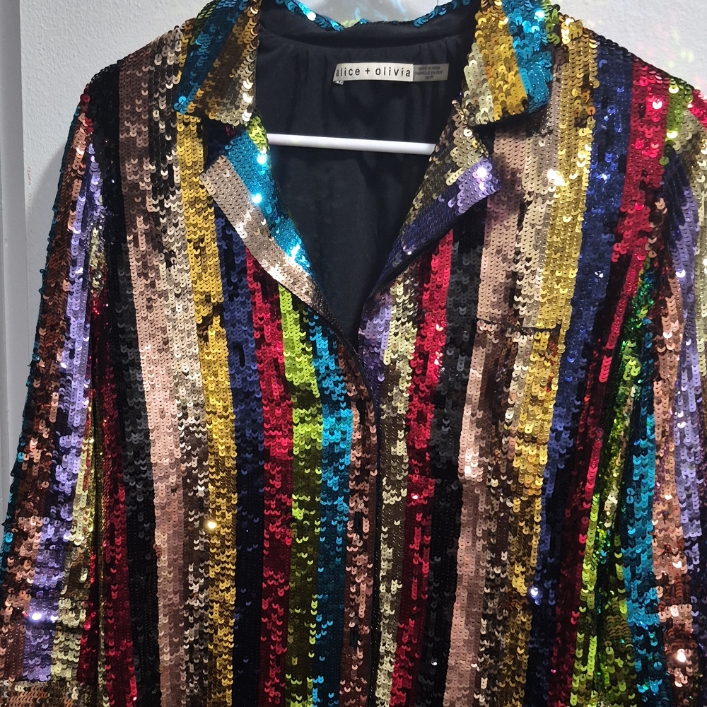 Alice + Olivia Multicolor Sequin Blazer